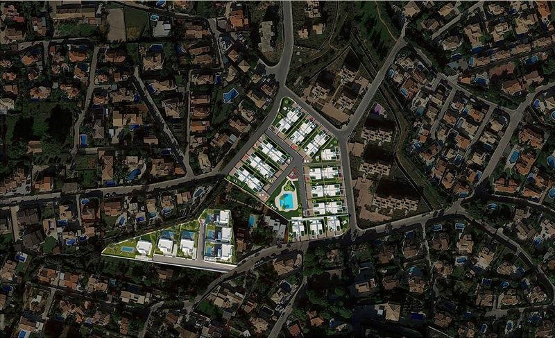 Vista aérea de un desarrollo residencial