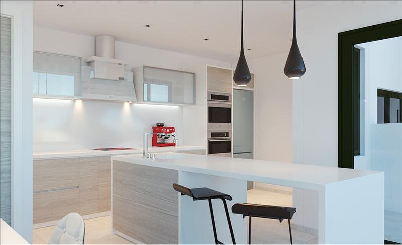 Cocina moderna con barra