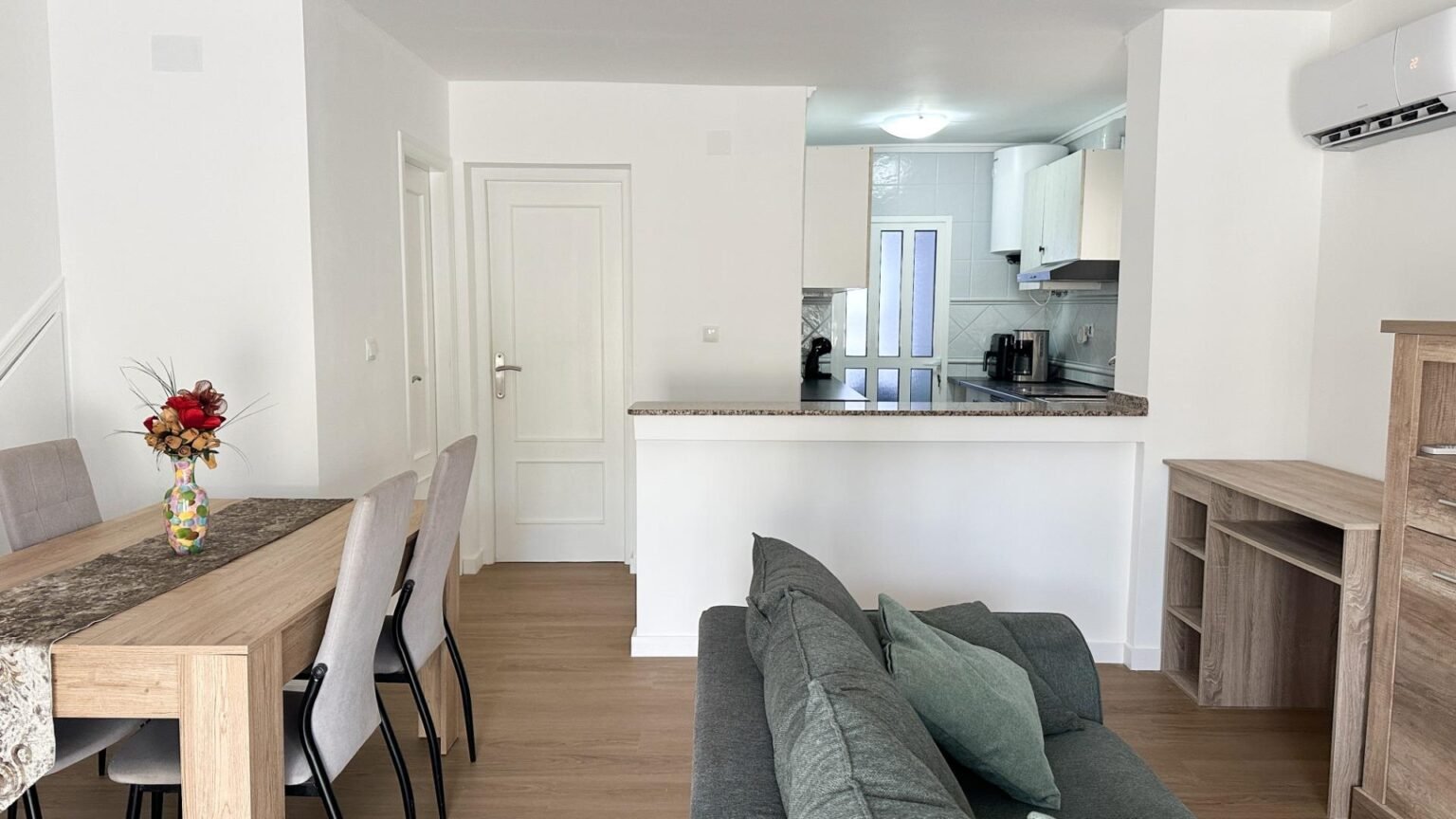Sala de estar y cocina moderna