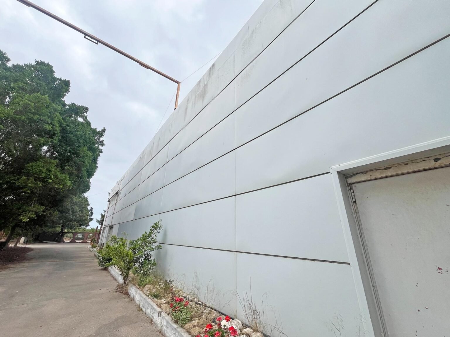 Pared de edificio con flores
